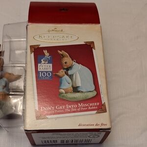 Hallmark Dont Get Into Mischief Beatrix Potter Keepsake Ornament 2002